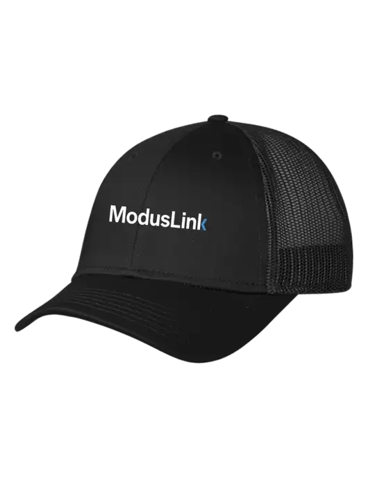 Black Mesh Trucker Cap Snap Back w/ModusLink Logo