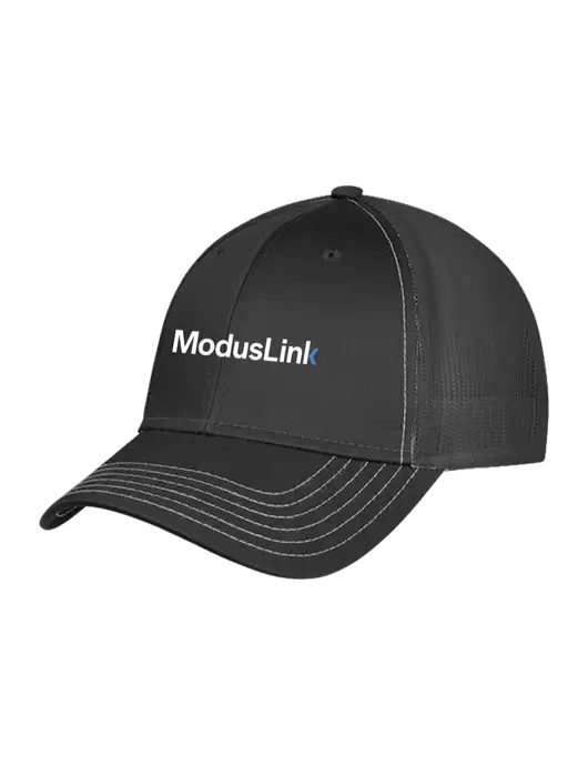 Charcoal Grey Mesh Trucker Cap Snap Back w/ModusLink Logo