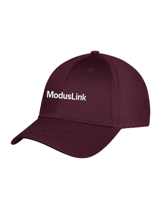 Maroon Mesh with Maroon Stitching on Bill Trucker Cap Snap Back w/ModusLink Logo