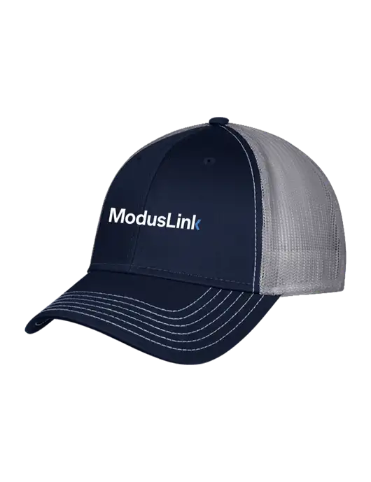 Navy & Grey Mesh Trucker Cap Snap Back w/ModusLink Logo