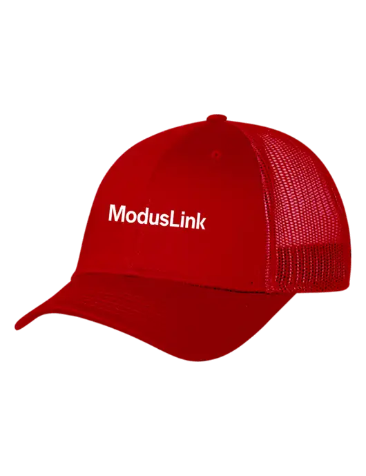 Red Mesh Trucker Cap Snap Back w/ModusLink Logo