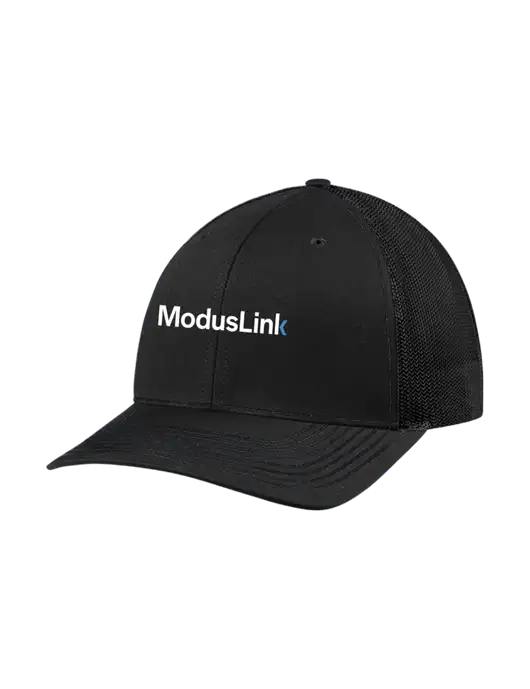 Richardson Adjustable Snapback Original 112 Trucker Cap Black w/Black Mesh w/ModusLink Logo