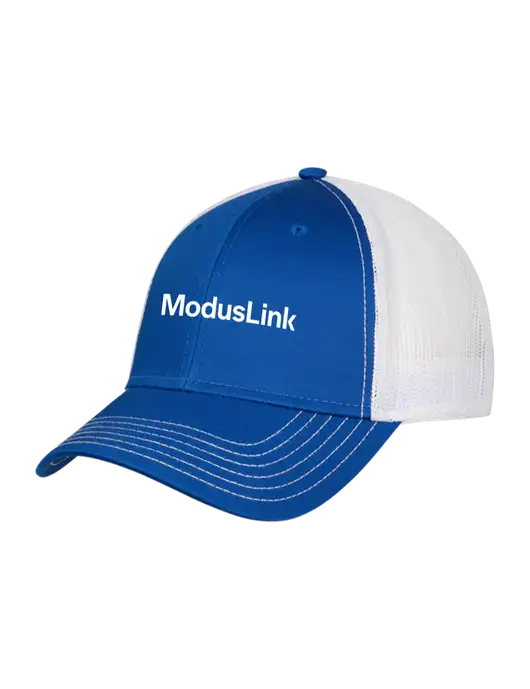 Royal/White Mesh Trucker Cap Snap Back w/ModusLink Logo