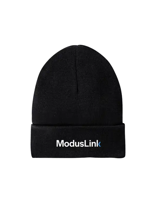 Recycled Black Beanie w/ModusLink Logo