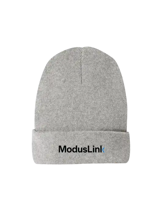 Recycled Light Heather Grey Beanie w/ModusLink Logo