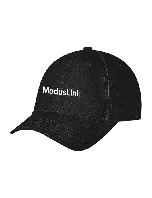 Black Structured Soft Snap Closure Hook & Loop Cap w/ModusLink Logo