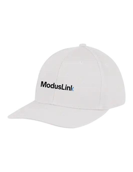 Premium Modern Structured Twill White Snapback Cap w/ModusLink Logo