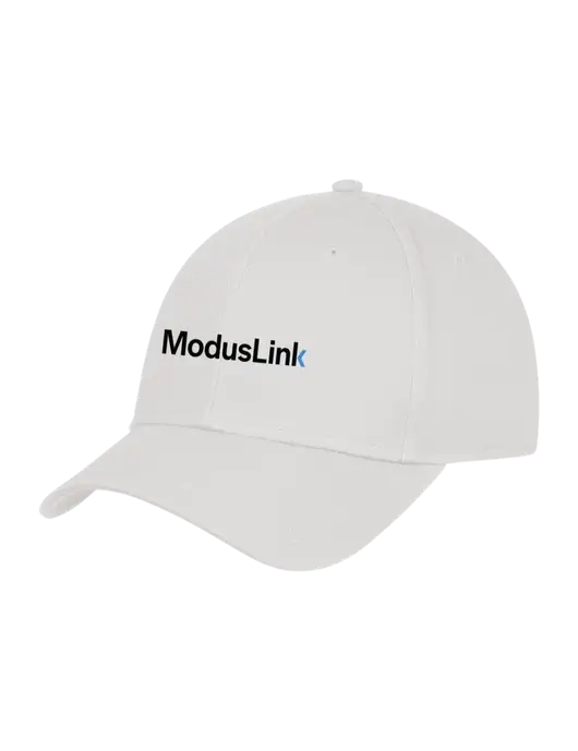 White Structured Cap Hook & Loop w/ModusLink Logo
