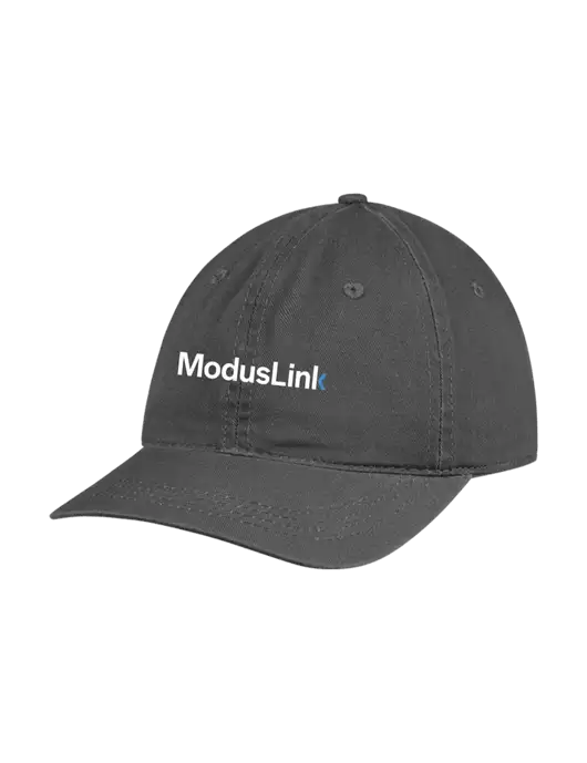 Garment Washed Unstructured Twill Charcoal Cap w/ModusLink Logo