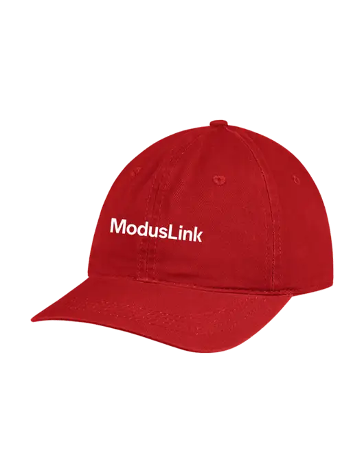 Garment Washed Unstructured Twill Red Cap w/ModusLink Logo
