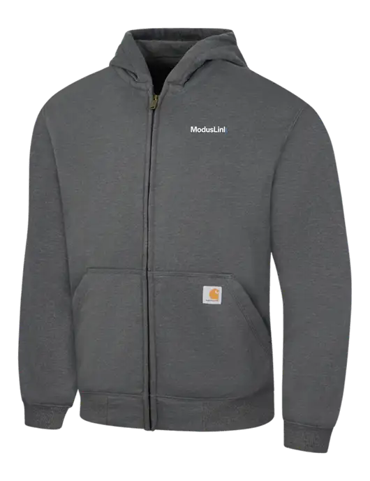 Carhartt Dark Grey Heather Rain Defender Paxton Heavyweight Hooded Zip-Front Sweatshirt w/ModusLink Logo