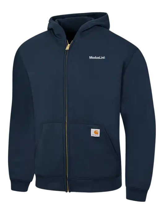 Carhartt Navy Midweight Hooded Zip-Front Sweatshirt w/ModusLink Logo