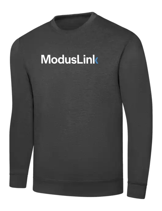 Dark Heather Grey 7.8 oz Ring Spun Crew Sweatshirt w/ModusLink Logo