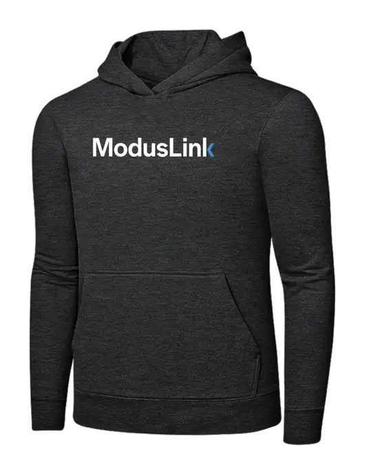 Dark Heather Grey 7.8 oz Ring Spun Hooded Sweatshirt w/ModusLink Logo