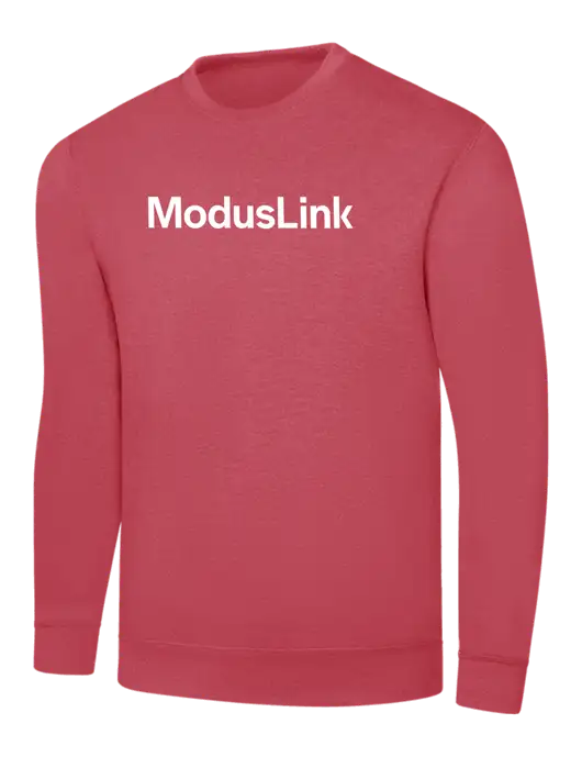 Heather Red 7.8 oz Ring Spun Crew Sweatshirt w/ModusLink Logo