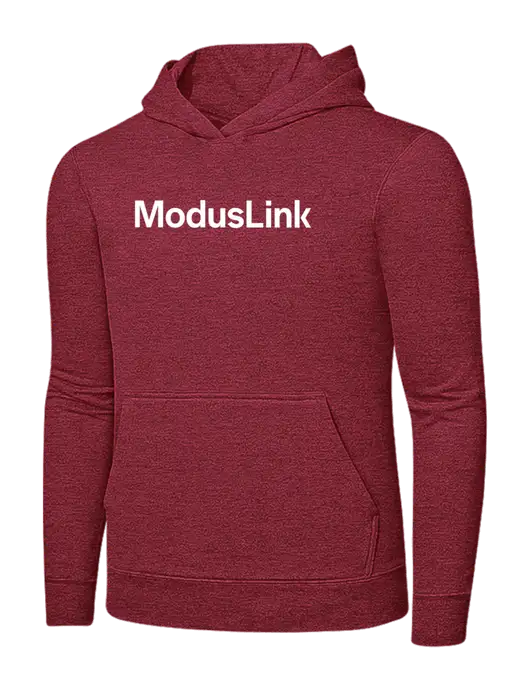 Heather Red 7.8 oz Ring Spun Hooded Sweatshirt w/ModusLink Logo