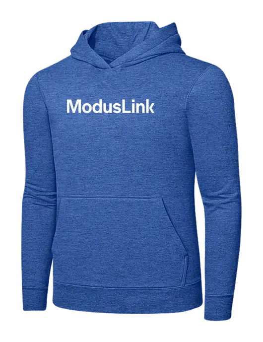 Heather Royal 7.8. oz Ring Spun Hooded Sweatshirt w/ModusLink Logo