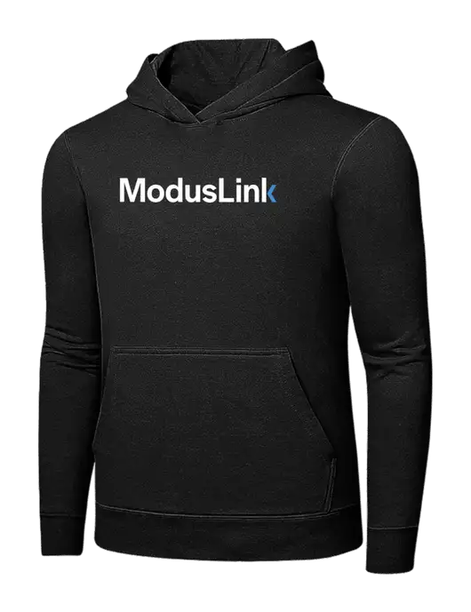 Jet Black 7.8 oz Ring Spun Hooded Sweatshirt w/ModusLink Logo