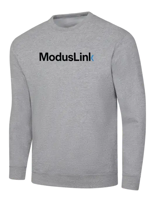 Light Grey Heather 7.8 oz Ring Spun Crew Sweatshirt w/ModusLink Logo