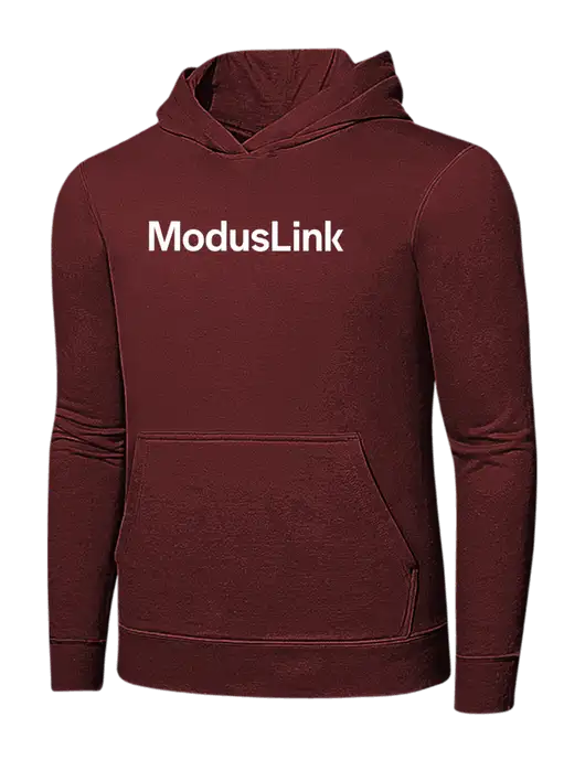 Maroon 7.8 oz Ring Spun Hooded Sweatshirt w/ModusLink Logo
