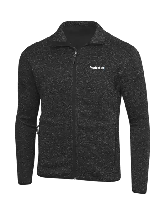 Black Heather Sweater Fleece Jacket w/ModusLink Logo