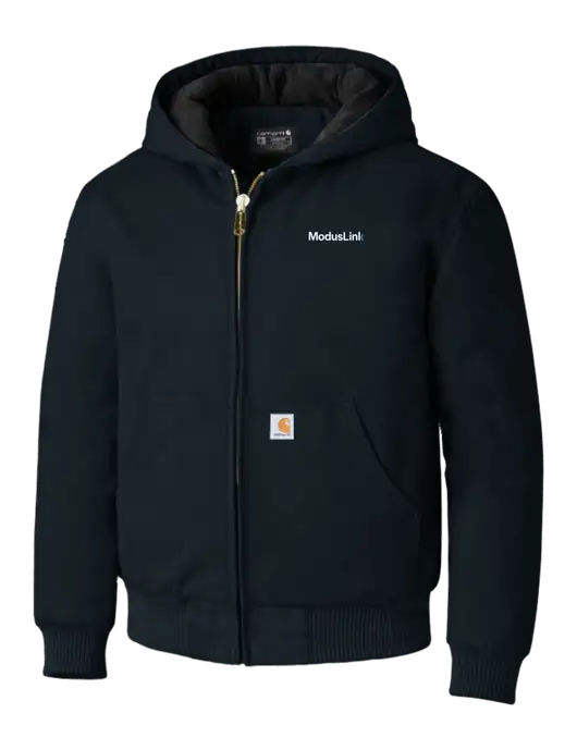 Carhartt Navy Quilted-Flannel-Lined Duck Active Jacket w/ModusLink Logo