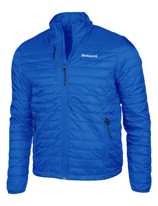 Dark Royal Blue Puffy Packable Jacket w/ModusLink Logo