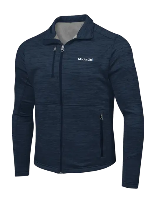 Navy Digi Stripe Fleece Jacket w/ModusLink Logo