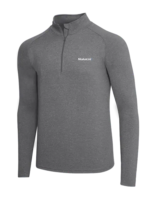 Dark Grey Heather Sport Wick Stretch 1/4 Zip Pullover w/ModusLink Logo
