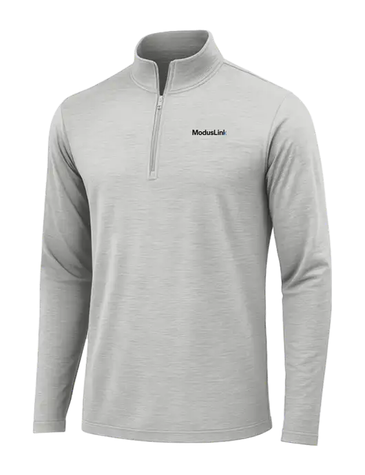 Light Grey Heather Posicharge Tri-Blend Wicking 1/4 Zip Pullover w/ModusLink Logo