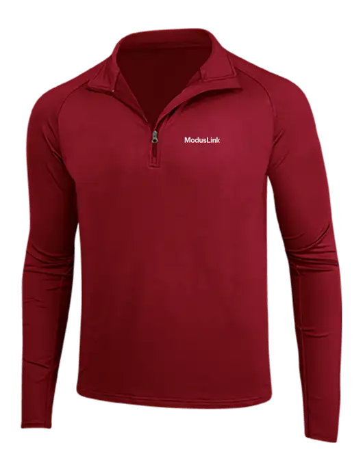 Red Sport Wick Stretch 1/4 Zip Pullover w/ModusLink Logo