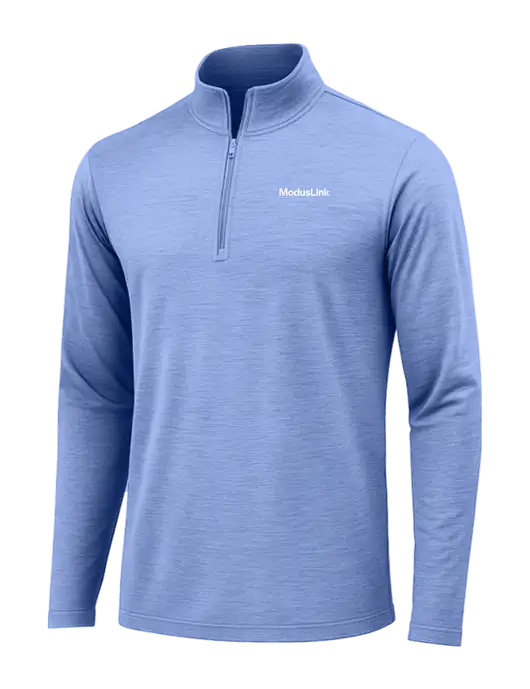 True Royal Heather Posicharge Tri-Blend Wicking 1/4 Zip Pullover w/ModusLink Logo