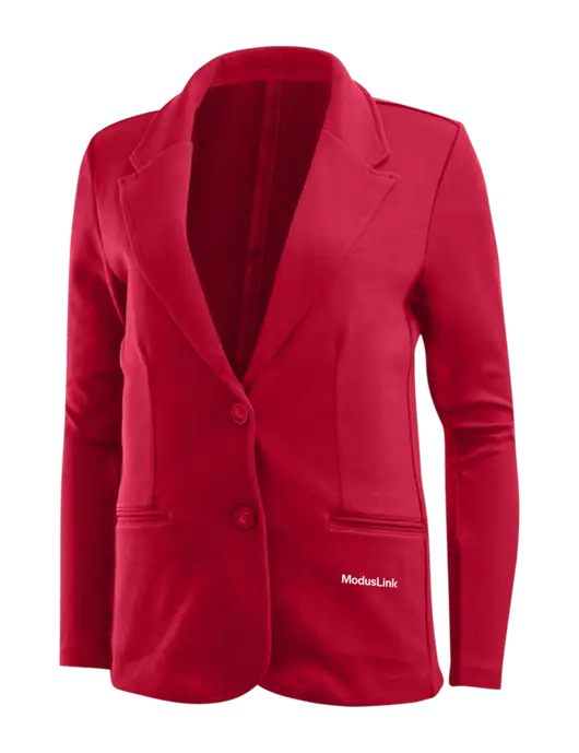 Rich Red Womens Knit Blazer w/ModusLink Logo