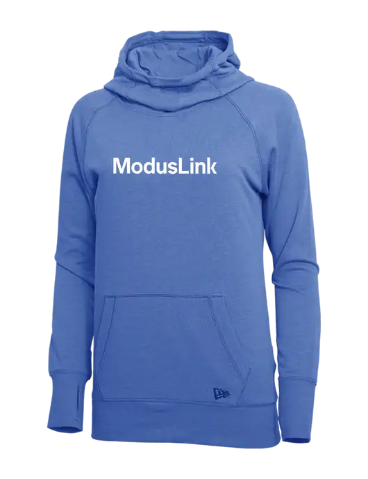 New Era Royal Heather Womens Tri-Blend Fleece Pullover Hoodie w/ModusLink Logo
