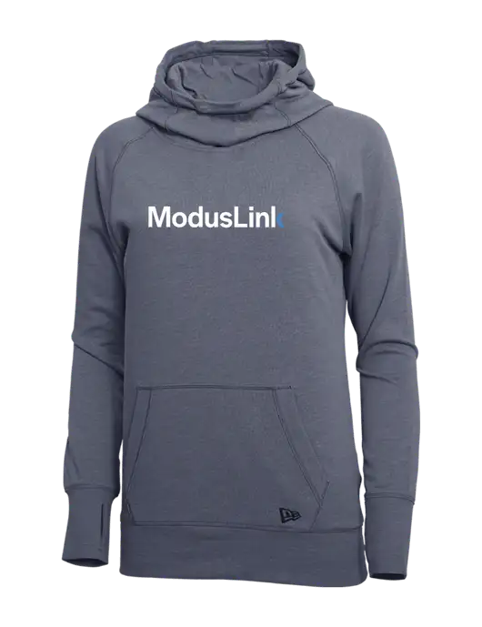 New Era True Navy Heather Womens Tri-Blend Fleece Pullover Hoodie w/ModusLink Logo