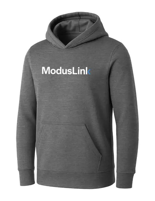 Womens Medium Grey Heather Core Fleece Pullover Hooded Sweatshirt w/ModusLink Logo