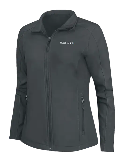 Charcoal Grey Womens Core Soft Shell Jacket w/ModusLink Logo