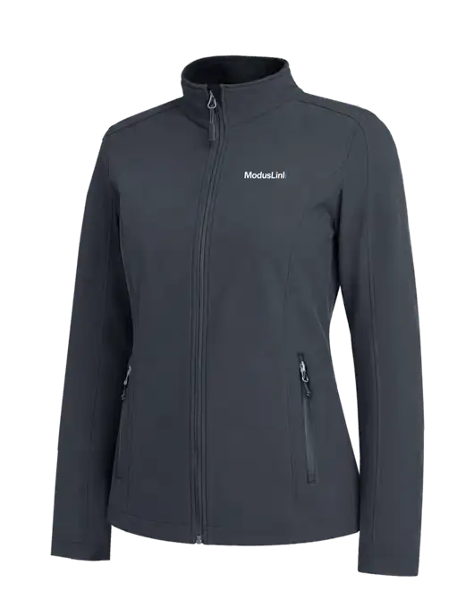 Charcoal Grey Womens Core Soft Shell Jacket w/ModusLink Logo