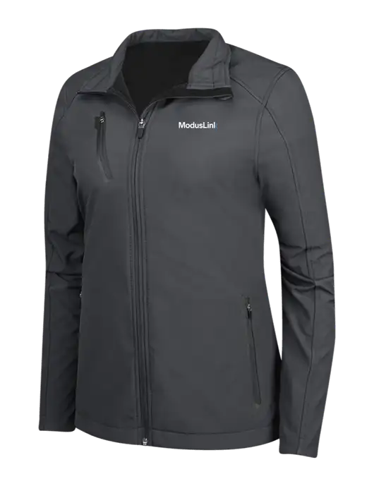 Dark Grey Womens Welded Softshell Jacket w/ModusLink Logo
