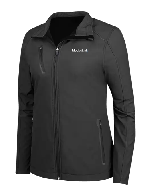 Black Womens Welded Softshell Jacket w/ModusLink Logo