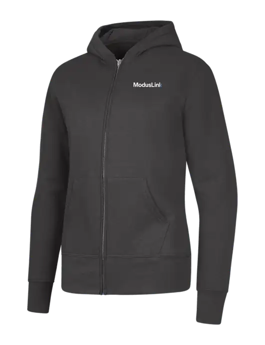 Charcoal Womens Core Fleece Full-Zip Hooded Sweatshirt w/ModusLink Logo