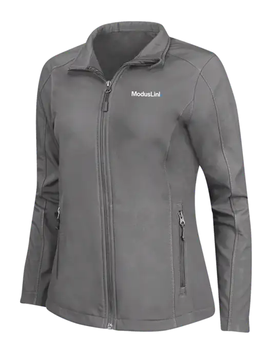 Medium Grey Womens Core Soft Shell Jacket w/ModusLink Logo