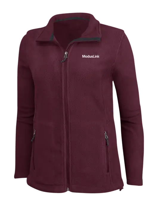 Womens Maroon Fleece Jacket w/ModusLink Logo