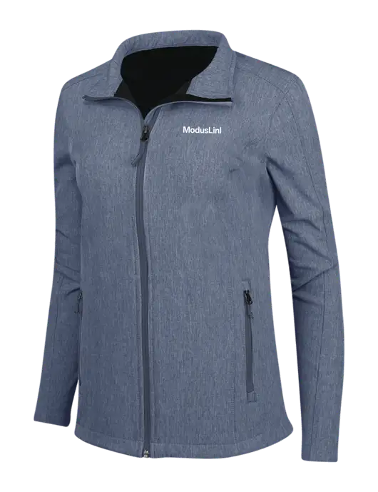 Navy Heather Womens Core Soft Shell Jacket w/ModusLink Logo