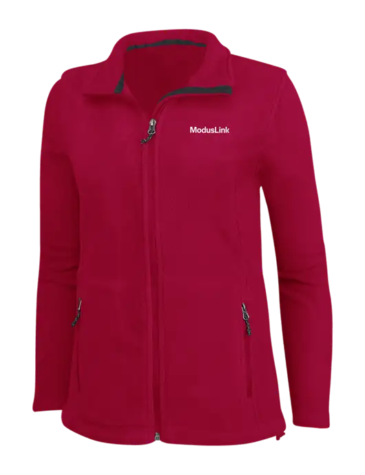 Womens Red Fleece Jacket w/ModusLink Logo