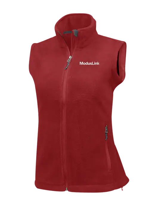 Red Womens Fleece Vest w/ModusLink Logo