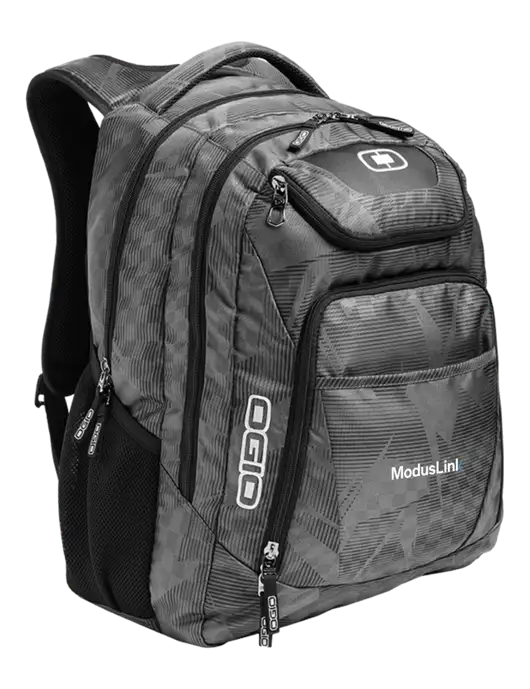 OGIO Race Day Silver Excelsior Laptop Backpack w/ModusLink Logo
